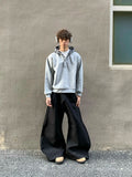 Effortless Plaid Retro Splicing Hooded Sweatshirt