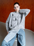 Women Luxury Ostrich Hair Embroidered Knit Sweater