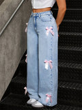 Women Washed Baggy High Waist Jeans