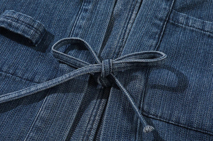 Relaxed Utility Wrap Denim Jacket