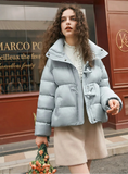 Stylish Winter Sweet Star Button Puffer Jacket