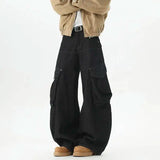 Streetwear High-Street Wide Leg Cargo Jeans