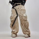 Irregular Patchwork Tailored Color-Washed Scimitar Jeans