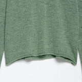 Cozy Soft Green Knitted Polo Collar Sweater