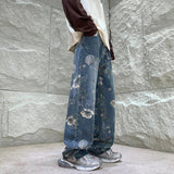 Oversized Flower Wide Leg Jeans