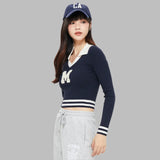 Color Clash Stripe V-Neck Sweater