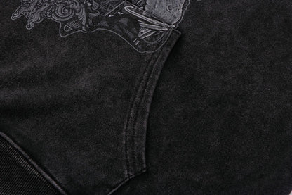 Hungry Demon Print Hoodie