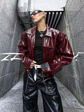 Durable Autumn Cool Oversized PU Leather Jacket