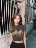 Y2K Sexy Cartoon Cat Printed T-Shirt