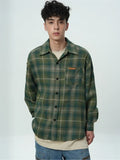 Streetwear Cool Plaid Lapel Autumn Vintage Shirt