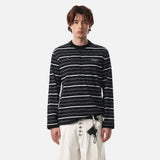 Elevated Ripped Henley Collar Long Sleeve T-Shirt