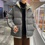Warm Cotton Striped Sleeve Puffer Jacket