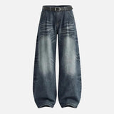 Y2K American Style Distressed Wide Leg Denim Jeans