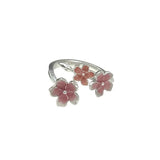 Sweet Gradient Flowers Cuff Finger Ring