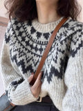 Soft Retro Fair Isle Knit Sweater