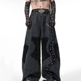 Pearl Patchwork Sequins Denim Jeans