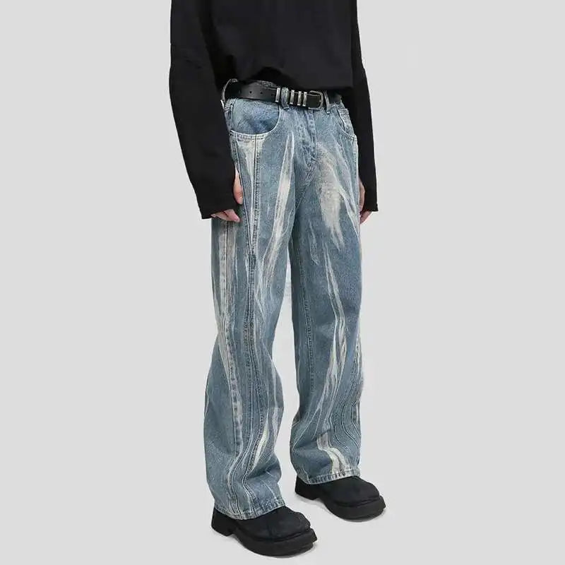 Trendy Tie-Dyed Baggy Comfy AF Jeans