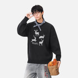 Comfortabl Deer Santa Print Sweater