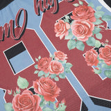 Insulated Mesh Oversized Floral Graphic Sport T-Shirt