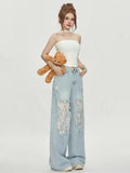 Vintage Destroyed Hollow Out Baggy Jeans