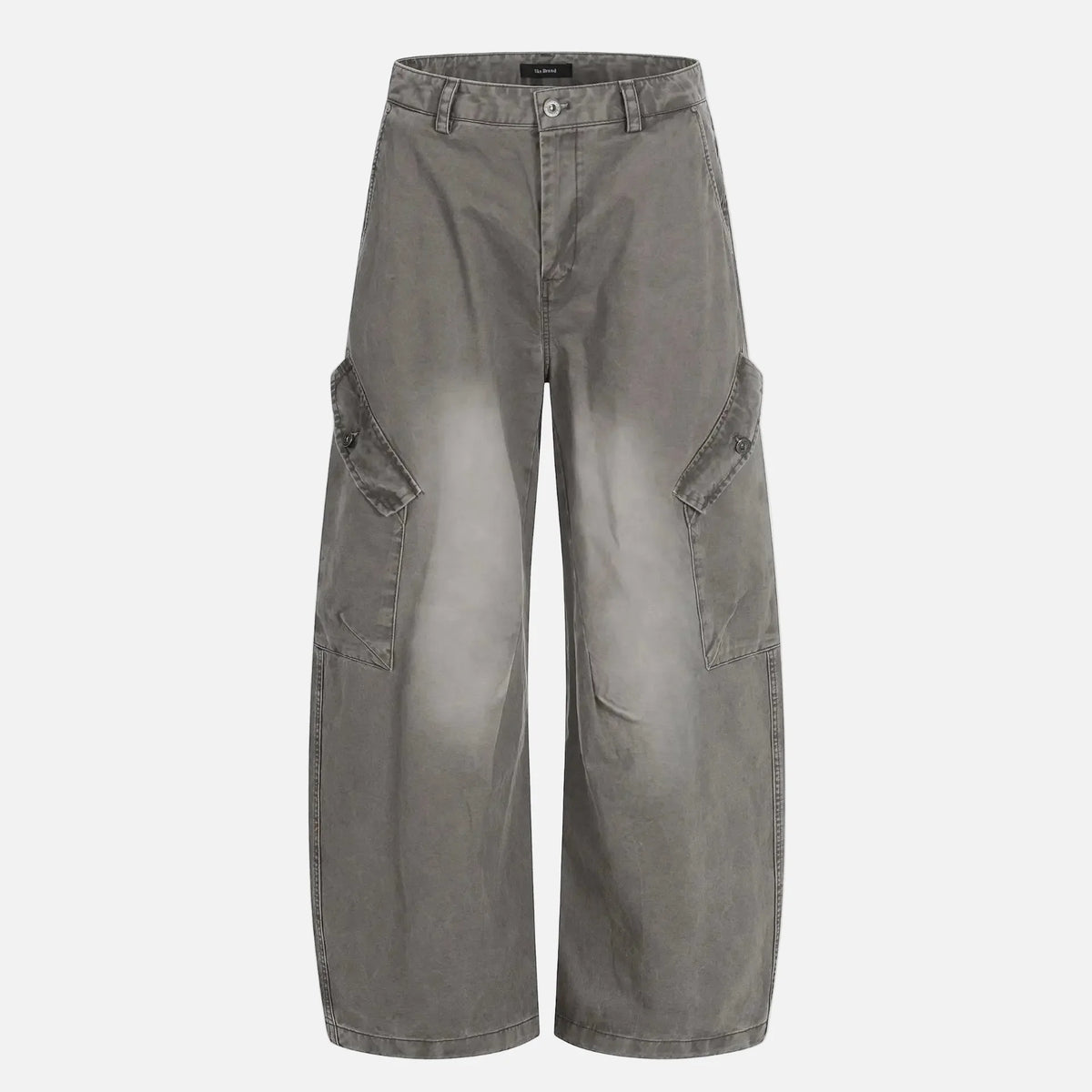 Retro Mid Waist Cotton Cargo Pants