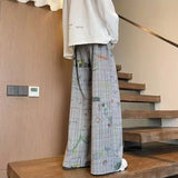 Streetwear American Graffiti Printed Casual Wide Pants