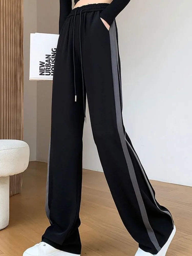 Striped Panelled Loose Pants