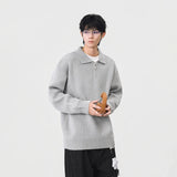 Comfortable Ribbed Knit Half Zipper Sweater