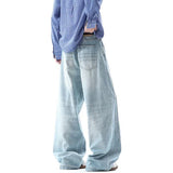Minimal Look Gradient Washed Wide Leg Jeans
