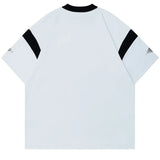 Warm Graphic Printed V-Neck Cotton Racing T-Shirt