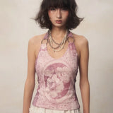 Vintage Japanese Y2K Purple Halter Top