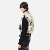 Streetwear Splicing Faux Fur Parka Jacket