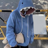 Y2K Funny Shark Patchwork Kawaii Hoodie