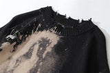 Oversized Pink & Black Distressed Jumper Sweater