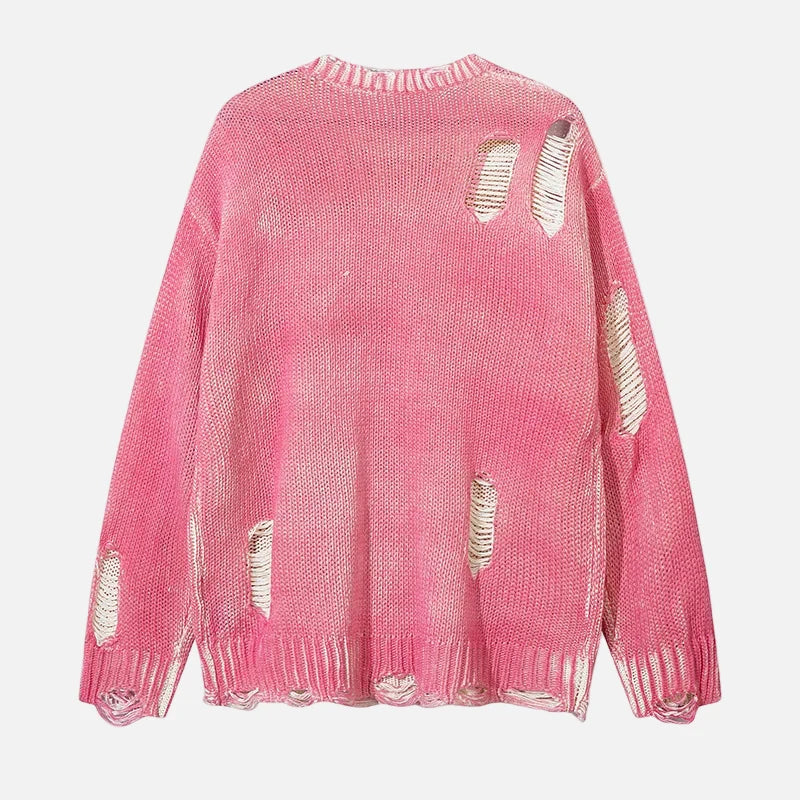 Vintage Distressed Loose Knitwear Sweater