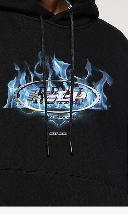 Fire Wave Graphic Hoodie