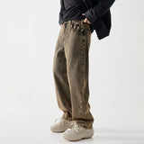 Yellow Retro Washed Loose Fit Jeans