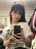 Vintage Cute Rabbit Print Loose T-Shirt
