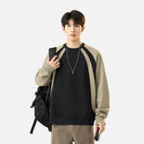 Chic Retro Color Block Casual Sweatshirt