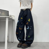 High-Quality Cute Patchwork Loose Straight Jeans