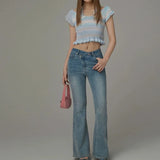 Elegant Butterfly Embroidered Short Sleeve T-Shirt
