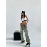 Vintage Washed Multiple Pockets Denim Jeans