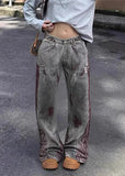 Streetwear Grunge Denim Wide Leg Jeans