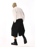 Men Fashionable Black Wide Leg Short