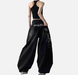 Durable Embroidered Wide Leg Jeans