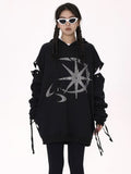 Rhinestone Graphic Print Hoodie