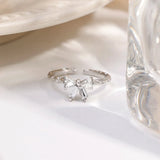 White Bowknot Zinc alloy Ring
