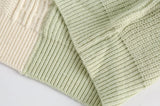 Contrasting Color Round Neck Casual Knitted Sweater