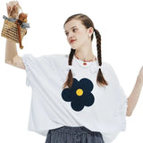 Y2K Floral Patch Loose Fit Summer T-Shirt