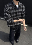 Breathable Starry Grid Long Sleeve Shirt